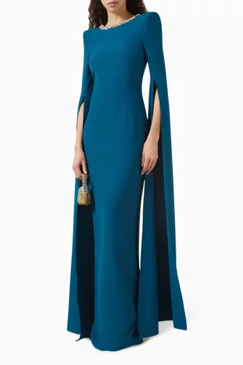 Destiny Crystal-embellished Gown in Crepe