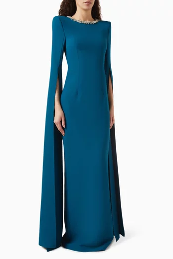 Destiny Crystal-embellished Gown in Crepe