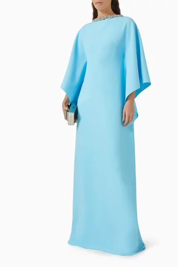 Amarella Crystal-embellished Kaftan Gown in Crepe