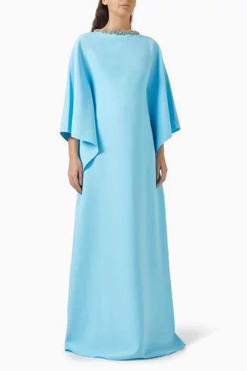 Amarella Crystal-embellished Kaftan Gown in Crepe
