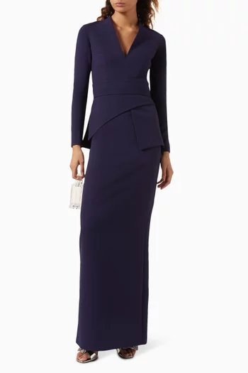Favara Peplum Dress in Crepe