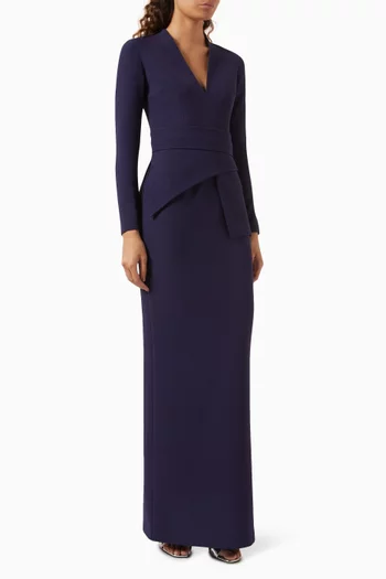 Favara Peplum Dress in Crepe