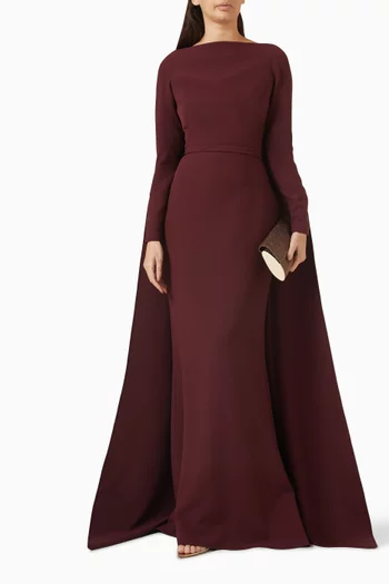 Ginevra Cape Gown in Crepe