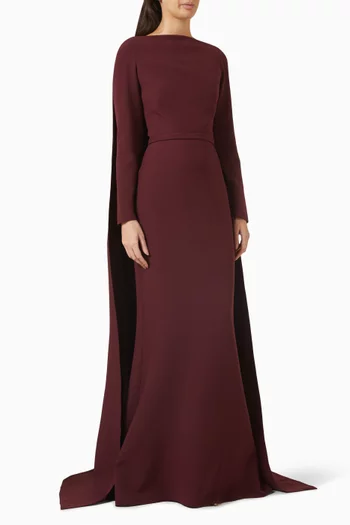 Ginevra Cape Gown in Crepe