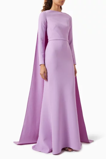 Ginevra Cape Gown in Crepe