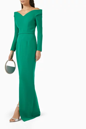 Asuman Off-shoulder Dress in Crepe