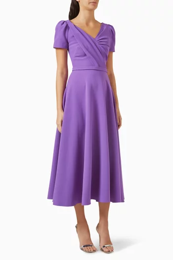 Cecilia A-line Midi Dress in Heavy Crepe