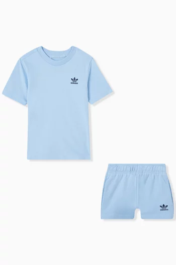 Logo T-shirt & Shorts Set in Cotton