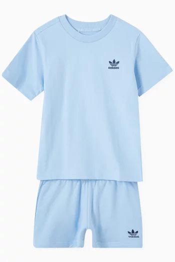 Logo T-shirt & Shorts Set in Cotton