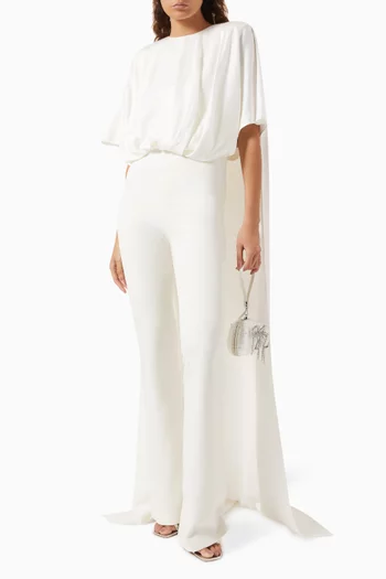 Lucan Cape Jumpsuit in Crepe