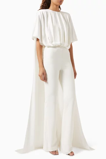 Lucan Cape Jumpsuit in Crepe