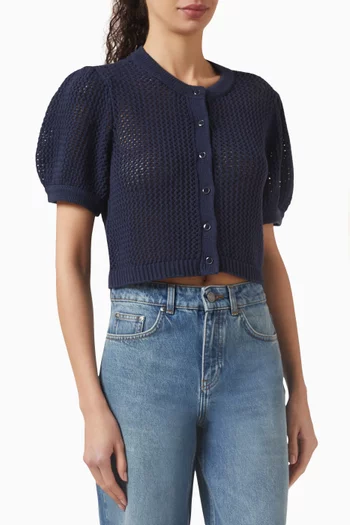 Samantha Crochet Cardigan in Cotton