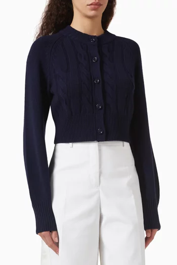 Rita Cable-Knit Cardigan in Cotton