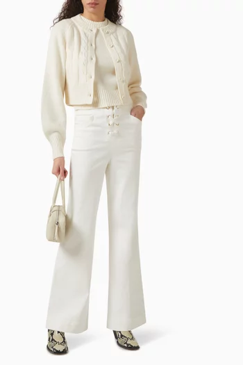 Rita Cable-Knit Cardigan in Cotton