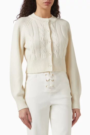 Rita Cable-Knit Cardigan in Cotton