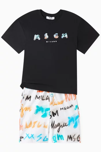 Graffiti Sweatshorts in Fleece