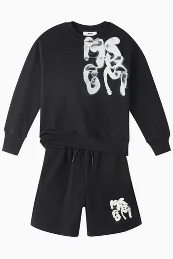 Graffiti Sweatshorts in Fleece