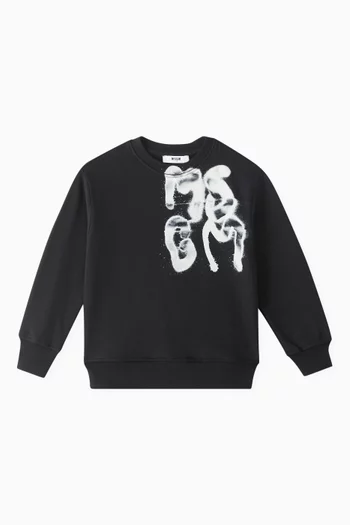 Graffiti Print Sweatshirt in Cotton