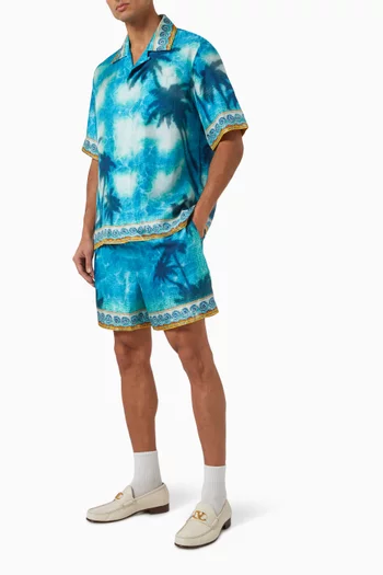 Caustics Emblem Shorts in Silk