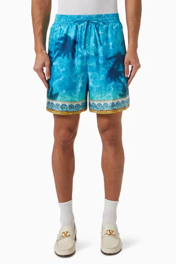 Caustics Emblem Shorts in Silk