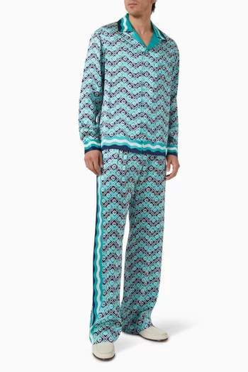 Monogram Wave Shirt in Silk