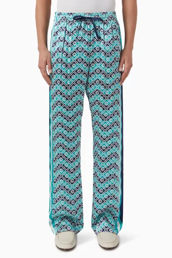 Monogram Wave Pants in Silk