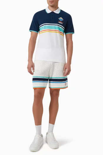 Stripe Polo Shirt in Cotton Pique