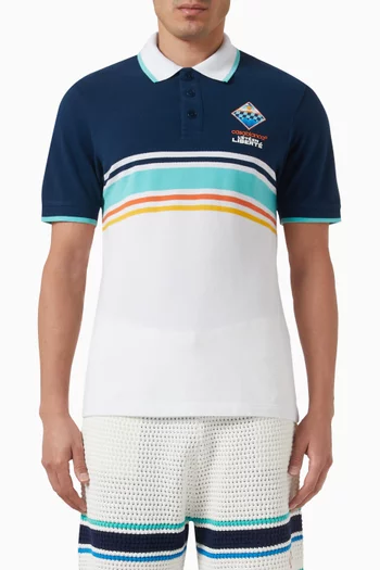 Stripe Polo Shirt in Cotton Pique