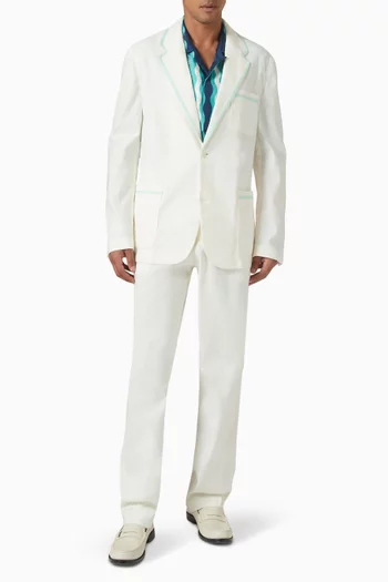 جاكيت بصف أزرار كتان