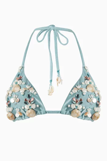 x Camila Coelho Seashell Lace Bikini Top