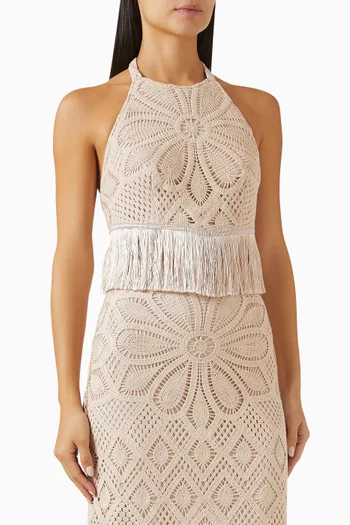 Flower Crochet Halterneck Top