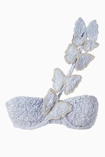 Papillon One-shoulder Bikini Top in Jacquard