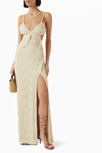 Papillon Butterfly Maxi Dress in Jacquard
