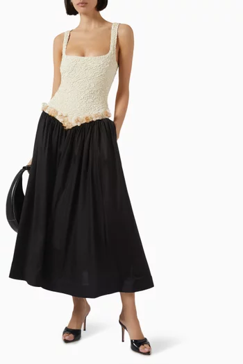 Papillon Midi Dress in Jacquard