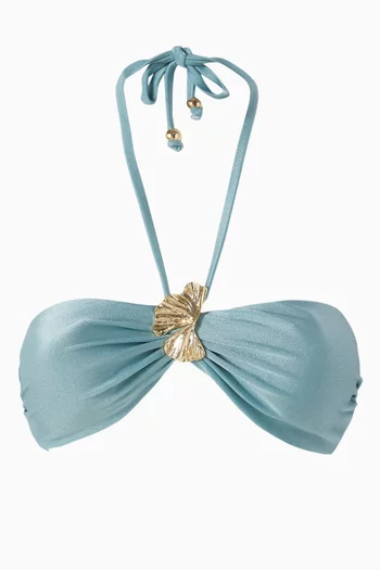 Seashell Halterneck Bikini Top in Lycra