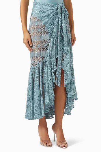 Sheer Beach Skirt in Mesh