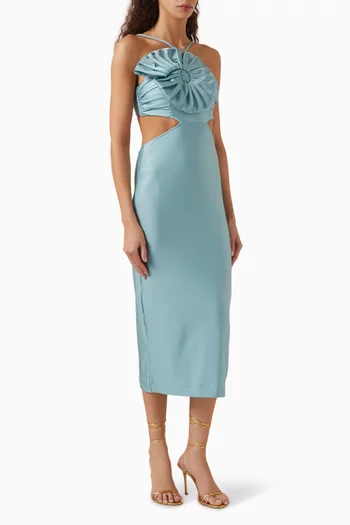 Seashell Cut-out Midi Dress in Lycra