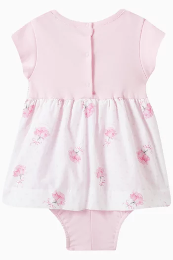 Floral Flared Dress in Cotton