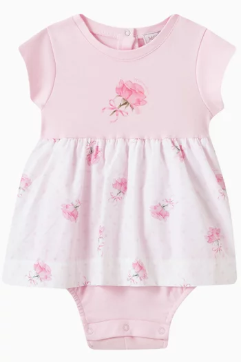 Floral Flared Dress in Cotton