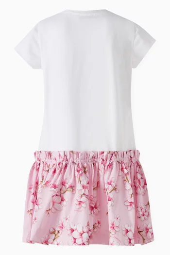 Floral Dress in Stretchy Cotton