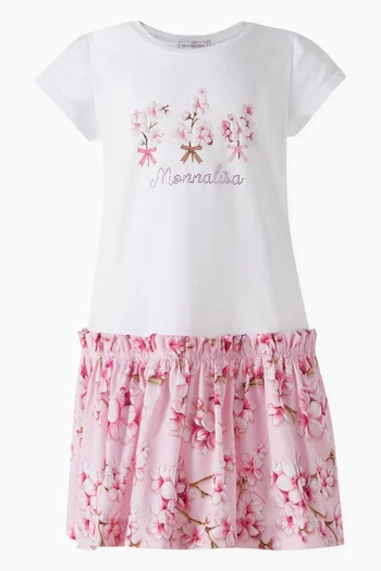 Floral Dress in Stretchy Cotton