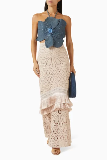Flower Top in Nostalgic Sky Denim