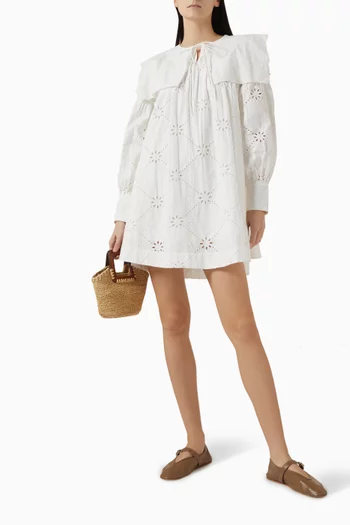 Cassidy Embroidered Mini Dress in Organic Cotton