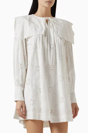 Cassidy Embroidered Mini Dress in Organic Cotton