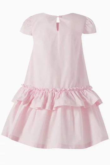 A-line Ruffle Dress in Cotton-poplin