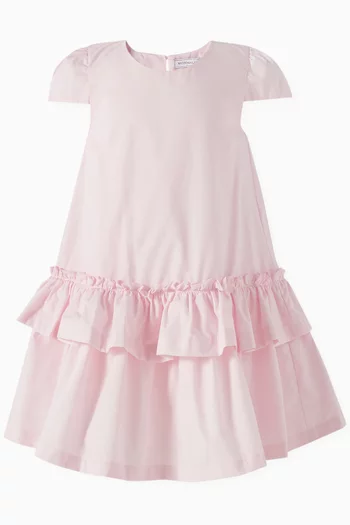 A-line Ruffle Dress in Cotton-poplin