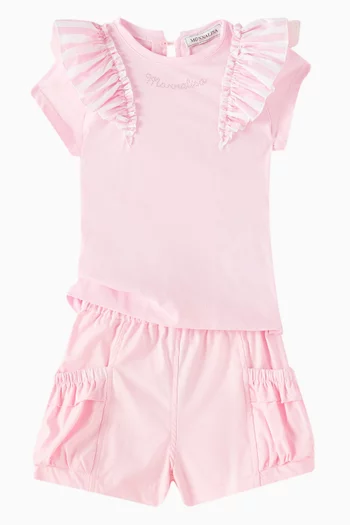 Ruffle T-shirt in Cotton
