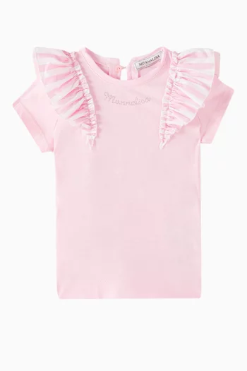 Ruffle T-shirt in Cotton