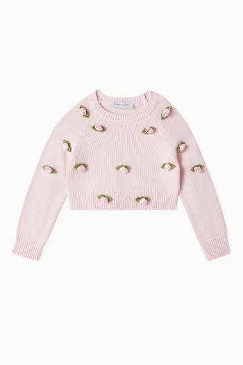 Floral Appliqué Sweater