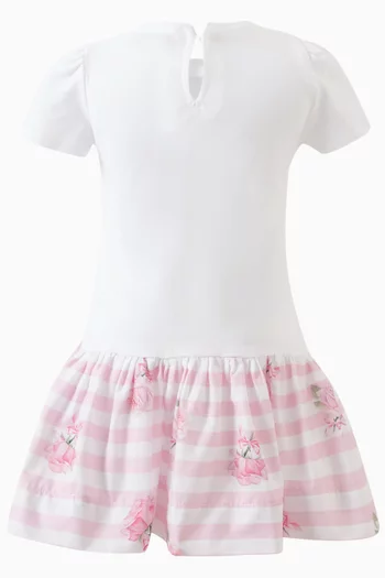 Low-waist Floral Dress in Organic Cotton